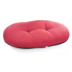 Coussin ovale en ouatine rouge 61x40 cm