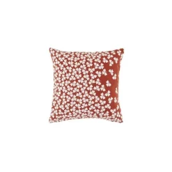 Coussin trèfle Fermob coloris ocre rouge en acrylique 44 x 44 cm