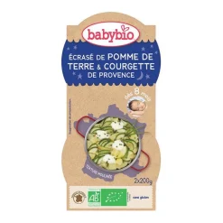 Écrasé de pomme de terre et courgette bonne nuit Babybio 2 x 200 g