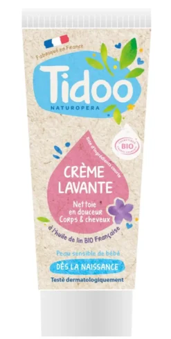 Crème lavante et nourrissante pour bébé à l'extrait de lin bio Tidoo - 200 ml