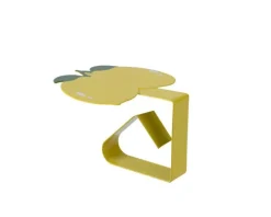 Crochet de nappe citron coloris jaune en dolomite - 16 x 12 x 6 cm