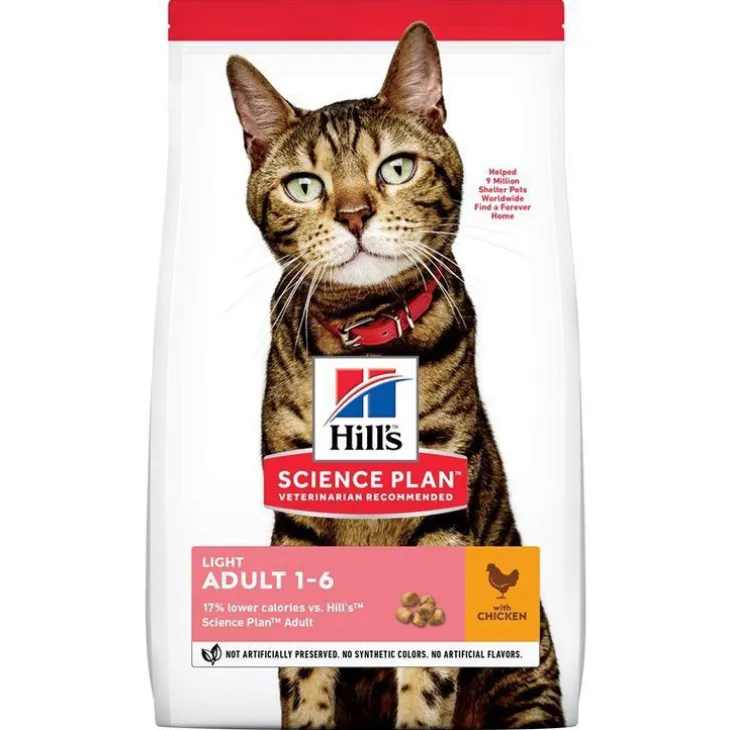 Croquette pour chat adulte light au poulet Hill's - 7 kg
