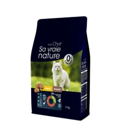 Croquette pour chat adulte stérilisé au lapin et au poulet Sa vraie nature - 2 kg