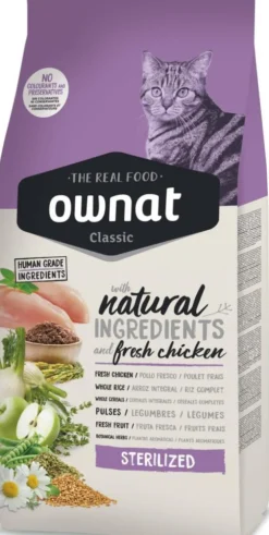 Croquette pour chat adulte stérilisé au poulet Ownat - 1,5 kg