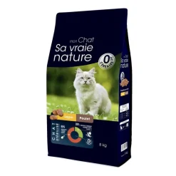 Croquette pour chat stérilisé au lapin et au poulet Sa vraie nature - 8 kg
