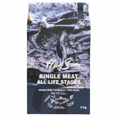 Croquette pour chien adulte mono-protéine de saumon sans céréales Hays - 3 kg