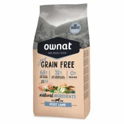 Croquette pour chien adulte Just Grain Free à l’agneau Ownat - 3 kg
