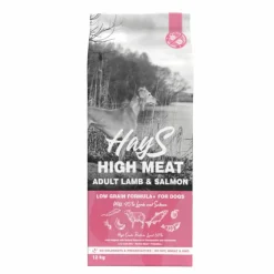 Croquette pour chien adulte à l'agneau et au poisson Hays High Meat - 12 kg