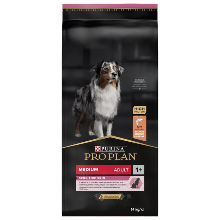 Croquette pour chien adulte au saumon Sensitive Skin Pro Plan – 14 kg