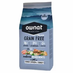 Croquette pour chien mature Grain Free à la volaille Ownat - 3 kg