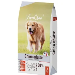 Croquettes light pour chien senior au poulet VivaCroc – 3 kg
