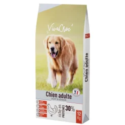 Croquettes light pour chien senior au poulet VivaCroc – 12 kg