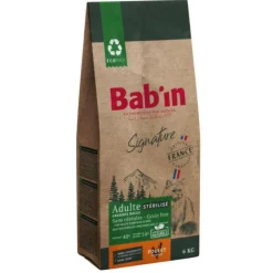Croquettes pour chat adulte stérilisé au poulet sans céréales grandes races Bab'in Signature - 6 kg