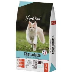 Croquettes pour chat adulte stérilisé au poisson VivaCroc – 2 kg