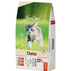 Croquettes pour chaton au poulet VivaCroc – 2 kg