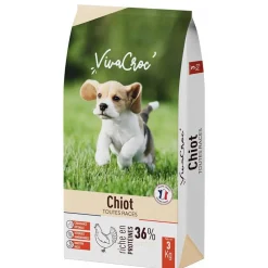 Croquettes pour chien junior au poulet chiot VivaCroc – 3 kg
