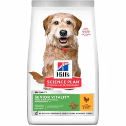 Croquettes pour chien mature de petite taille au poulet et riz Hill's - 1,5 kg