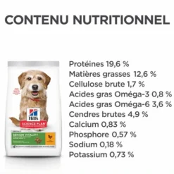 Croquettes pour chien mature de petite taille au poulet et riz Hill's - 1,5 kg