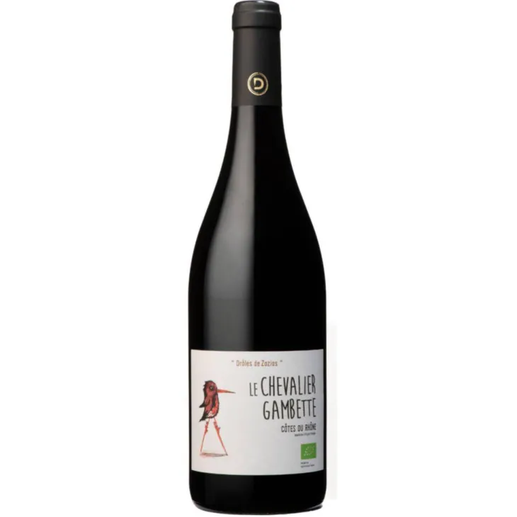 Côtes du Rhône AOC Bio Le Chevalier Gambette Demazet "Drôles de zozios" - Bouteille 75 cl