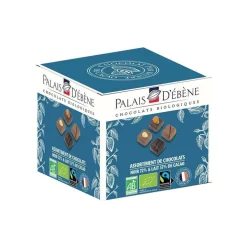 Cube assortiment chocolats noir et lait bio Palais d'Ebène - 60 g