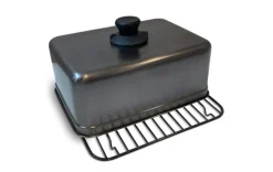 Cuiseur et grille pour plancha coloris noir en titane Forge Adour - 30 x 21,5 x 1,2 cm