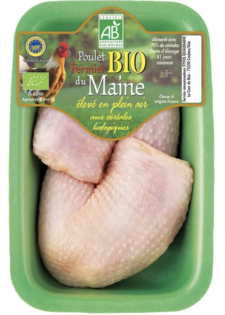 Cuisses de poulet fermier bio IGP volaille du Maine x 2 - 550 g