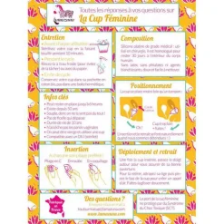 Cup féminine menstruelle avec pochon jaune taille 2