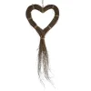 Cœur en bois de saule naturel à suspendre - 38 x 5 x 78 cm