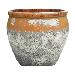 Cuvier en grès émaillé old miel Decolines Leon - Ø 29 x H 26 cm