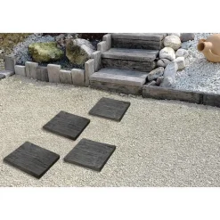 Dalle carrée en béton coulé ton ardoise aspect schiste Hairie Grandon - 23 x 23 cm