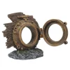 Décor aquarium hublot Jules Verne coloris marron en résine de polyester
