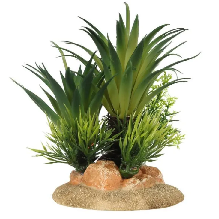 Décor aquarium palmiers coloris vert Taille S - 13,5 x 10 x 16 cm