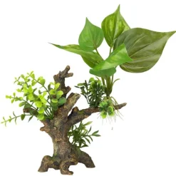 Décor d'aquarium plantes flora scape 6 coloris vert en résine de polyester - 14,5 x 9 x 16,5 cm