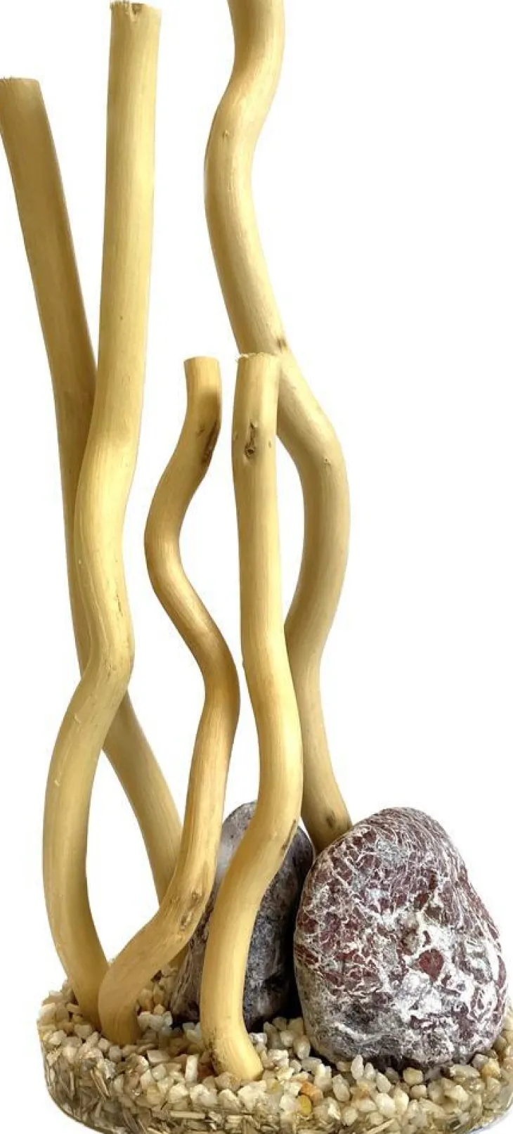 Décor de branches sur socle pour aquarium en chanvre et résine Tyrol Zebra