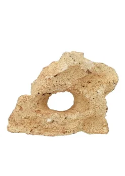 Décor pour aquarium céramique naturelle coloris beige 1 trou Tyrol - Taille M