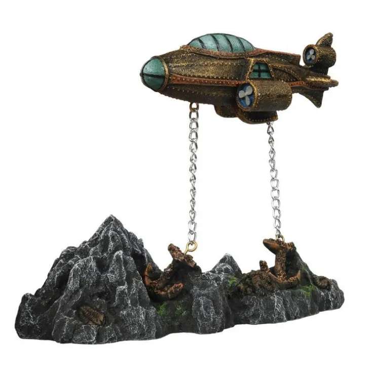 Décor sous marin Némo flottant Jules Verne coloris gris en résine de polyester