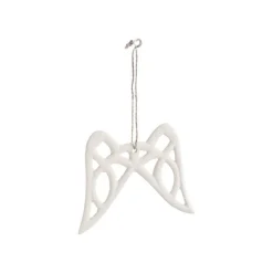 Décoration à suspendre ailes d’ange en aluminium blanc - 9 x 10 cm
