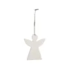 Décoration à suspendre ange en aluminium blanc - 8 x 9 cm
