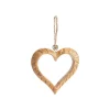 Décoration à suspendre cœur en bois naturel - Ø 10 cm