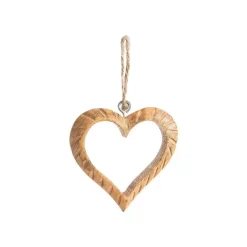 Décoration à suspendre cœur en bois naturel - Ø 10 cm