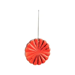 Décoration à suspendre forme soleil en verre rouge - Ø 8 cm