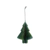 Décoration à suspendre sapin en papier vert - 10 cm