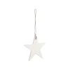 Décoration à suspendre étoile en aluminium blanc - 9,7 x 9,2 cm