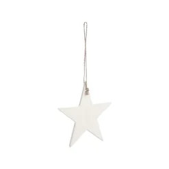 Décoration à suspendre étoile en aluminium blanc - 9,7 x 9,2 cm