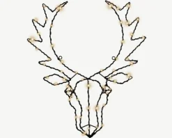 Décoration festive tête de cerf micro LED coloris blanc chaud - 50 x 3,5 cm