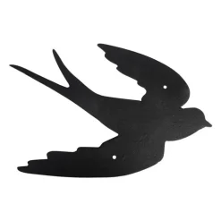 Décoration murale hirondelle noire en fonte 38x30 cm