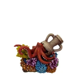 Décoration pour aquarium coloris multicolore Amphore avec Corail Aqua Della - 15,5 x 10,5 x 9,9 cm