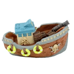 Décoration pour aquarium coloris multicolore Bateau Pirates Aquatlantis - 12 x 8 x 8,5 cm