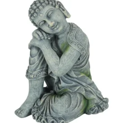 Décoration pour aquarium en résine coloris gris Zolux statue d'Asie Bouddha modèle 2