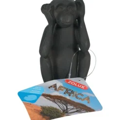 Décoration pour aquarium en résine coloris noir Zolux singe de la sagesse « n'entends pas pas » – 10,3 cm